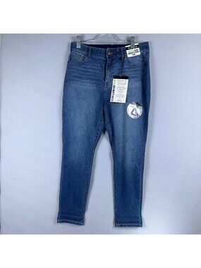 D.Jeans Recycled Ankle Jeans Mid Rise Comfort Fit Womens Plus Size 14W Blue